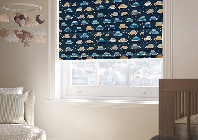 Roadtrip, Navy Blue - Motorised Roman Blind - Image 5